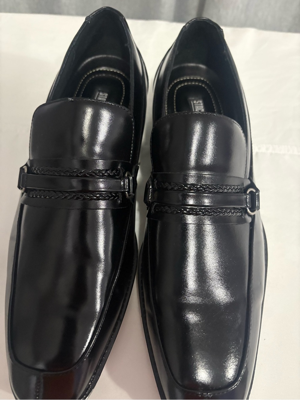 Men’s Black Stacy Adams Slip On Loafers Size 10.5 Pre Owned